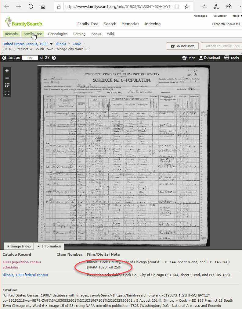 US Federal Census roll numbers Evidence Explained